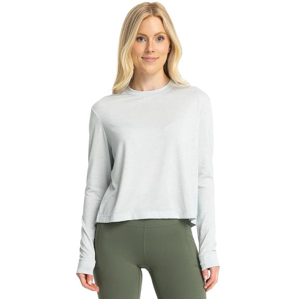 WOMEN'S ELEVATE LONG SLEEVE TEE HEATHERTIDEPOOL