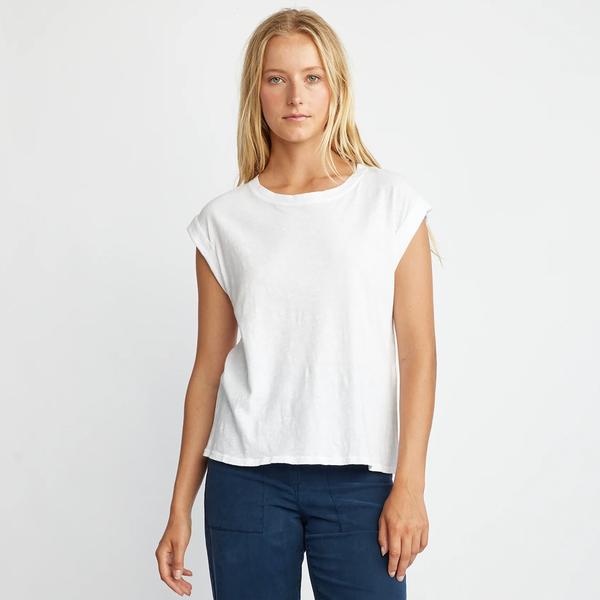 VICTORIA CUFFED T-SHIRT WHITE