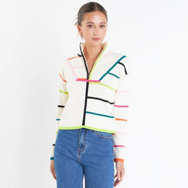 MULTI COLORED STRIPE SWEATER MULTI