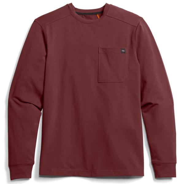 FOOTHILLS L/S CREW DAR/DARKRED