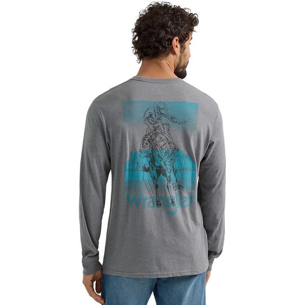 Cowboy Back GRAPHIC REG LS T-SHIRT GRAPHITEHEATHER