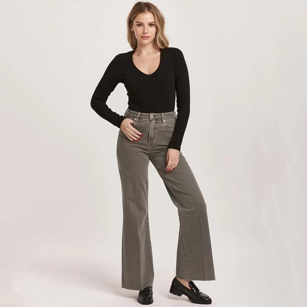 FIONA HIGH RISE WIDE LEG JEANS GRAPHITE