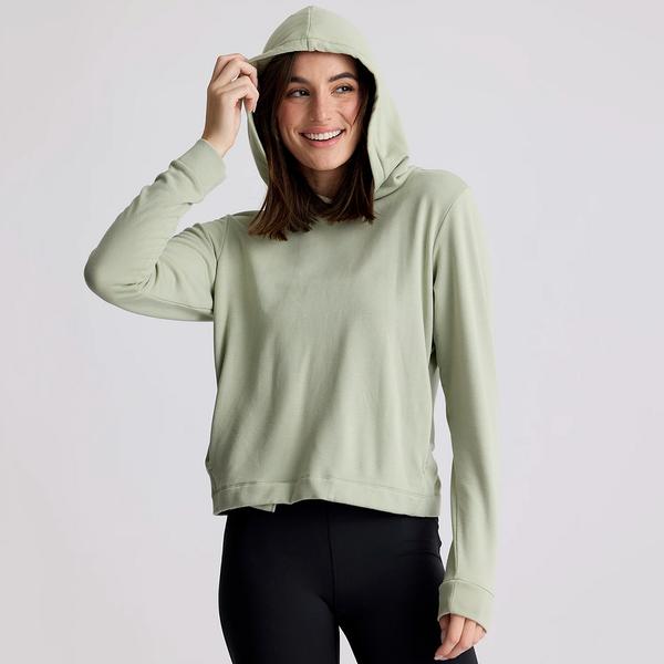 WOMEN`S BAMBOO LWT FLEECE CROPPED HOODIE