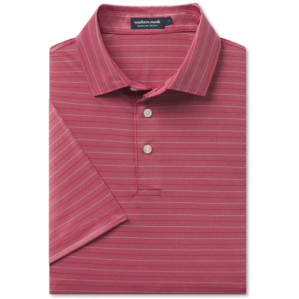 TYNER TWILL PERFORMANCE POLO CMWT/CRIMSON/WHITE