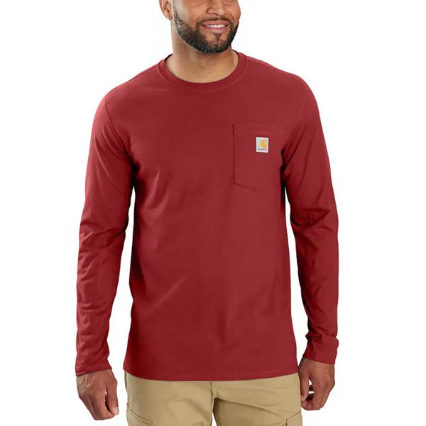 MENS FORCE RELAXED FIT MW LS POCKET TEE R99/CRABAPPLE