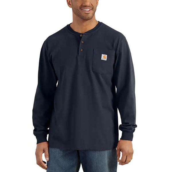 MEN`S WORKWEAR POCKET L/S HENLEY NVY/NAVY