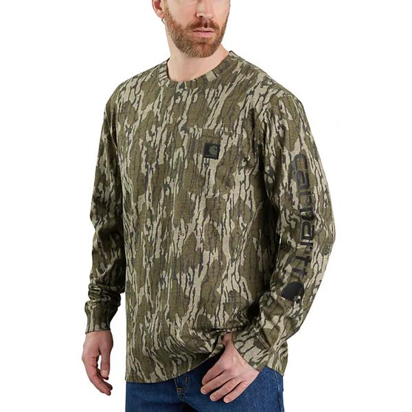 MEN`S LOOSE FIT HW L/S CAMO LOGO SHIRT