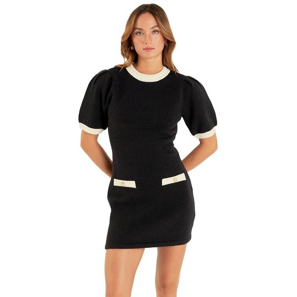 Contrast Rib Detailed Mini Dress