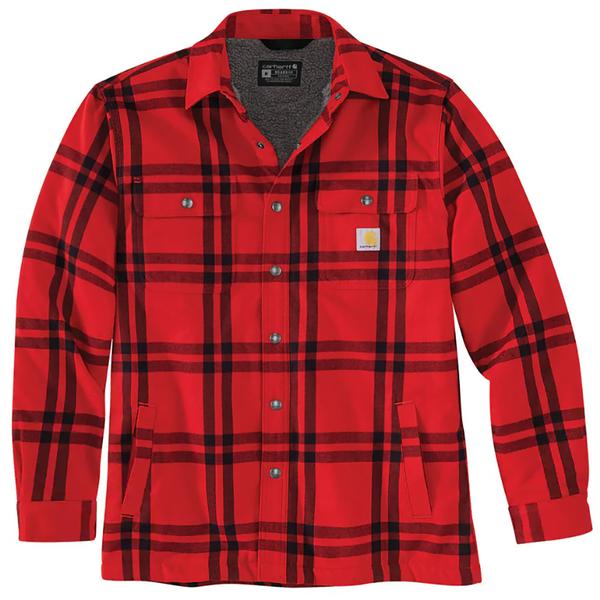  Relaxed Fit Flannel Sherpa- Lined Shirt Jac