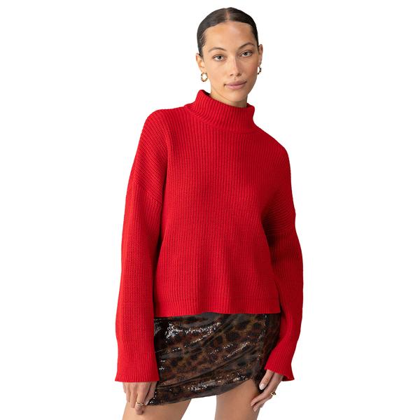 STAY COZY SEMI CROP SWEATER MARSRED