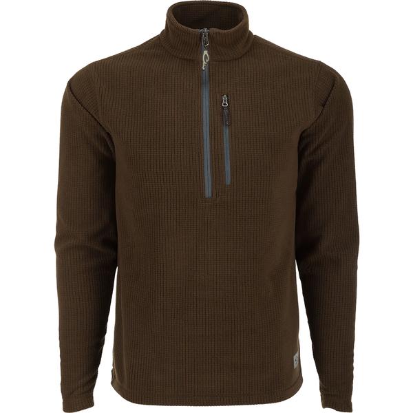 FALL RIVER GRID FLEECE HALF-ZIP PULLOVER BNC/DARKBROWN